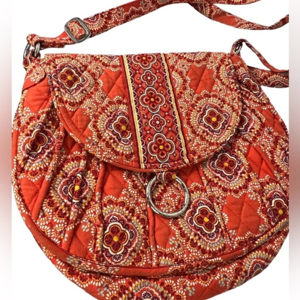 Vera Bradley orange magnetic flip close adjustable, shoulder bag purse